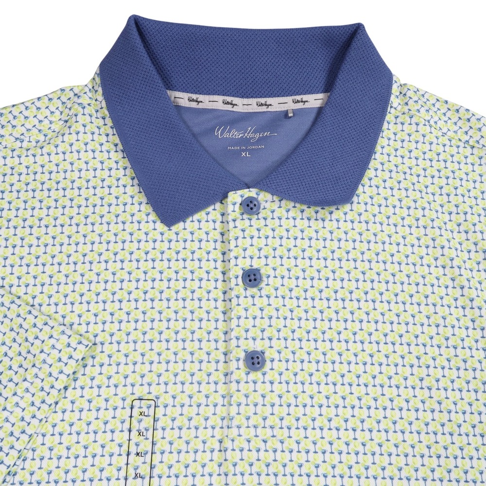 NEW Walter Hagen Golf Polo Shirt Clubhouse‎ 19 Hole Short Sleeve Blue XL